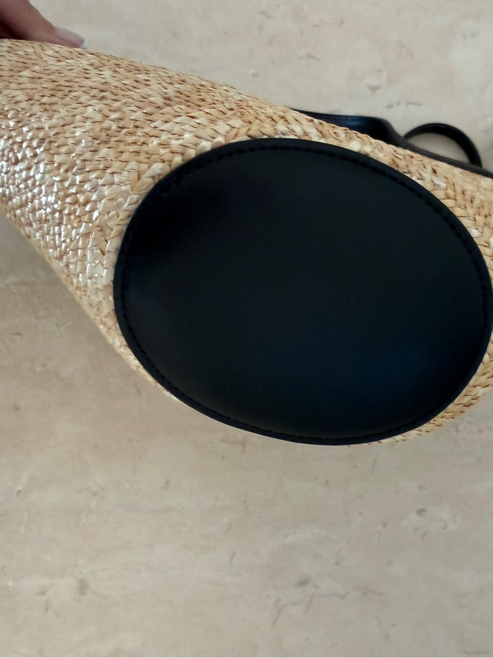 Mango MNG Natural fibre basket bag Black Trim - Picture 6 of 6